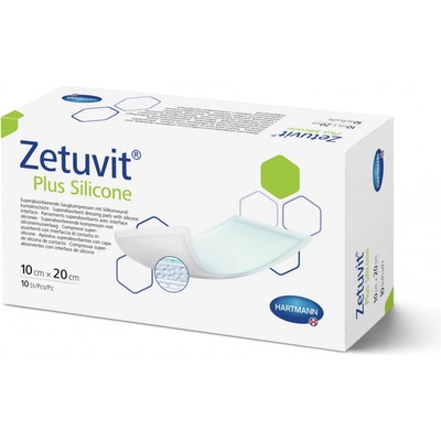 Zetuvit Plus Silicone kompresný a sterilný 10 x 20 cm