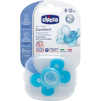 Chicco Силиконова залъгалка Chicco - Physio Comfort, 6-16 m, момче (N0328/1)