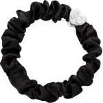 By Eloise London Silver Heart Silk Scrunchie