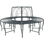 vidaXL Дървесен бенч 8 -местен Ø 160 x 89 см steel Сребристо сиво (42029513)