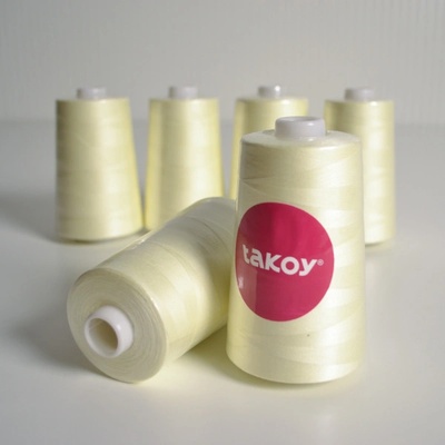 Takoy Overlock / coverlock polyesterová niť TKY 5000 farba svetložltá