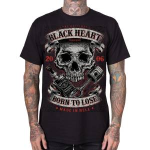 Black heart мъжка тениска с щампа BLACK HEART - WHISKEY PISTON - Black - 20927