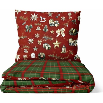 Darré bavlna povlečení Kouzlo Vánoc jasně červené duo 140x200 70x90 – Zboží Dáma