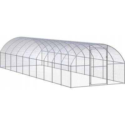 VidaXl Venkovní klec pro kuřata 3x10x2 m ocel pozinkovaná stříbrná