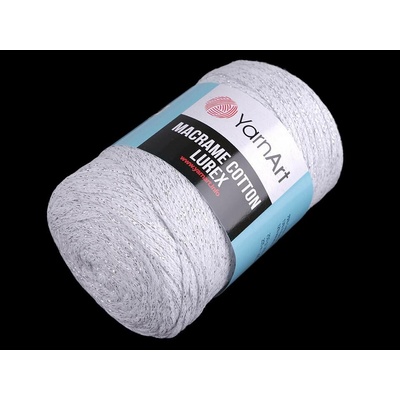 Pletací příze Macrame Cotton lurex 250 g Varianta: 2 (720) bílá stříbrná, Balení: 1 ks 47192/108950/216853