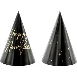 PartyDeco Парти шапки Честита Нова година 6 бр