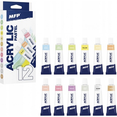 akrylové barvy set pastel+metal 12 x 12ml 6300392 – Zboží Dáma