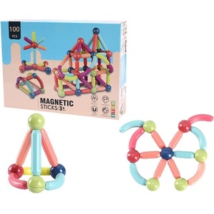 Magnetic Sticks Магнитен конструктор с топчета и пръчки Magnetic Sticks - 100 части (ACT187-4) - baby