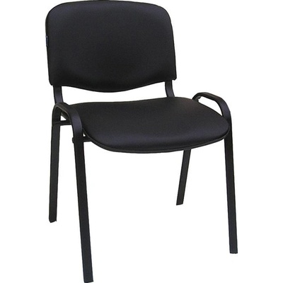 Посетителски стол Iso Black, екокожа, метална основа, до 120 kg, черен (4010100381)