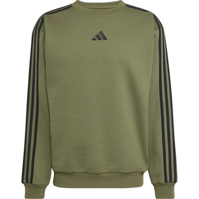 Adidas Мъжки пуловер adidas Essentials 3-Stripes Fleece Sweatshirt Jumper - Olive Four / Black (017-4666-0411)