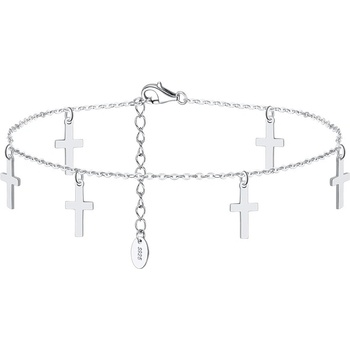 DELIS Сребърна гривна за глезен от проба 925, jw1526, шарка круцикит, с родиево покритие (jw1526)