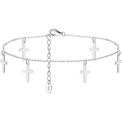 DELIS Сребърна гривна за глезен от проба 925, jw1526, шарка круцикит, с родиево покритие (jw1526)