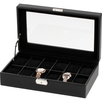 Rothenschild Watch Box RS-1098-12CFBL For 12 Watches black (Watch Box RS-1098-12CFBL For 12 Watches black)