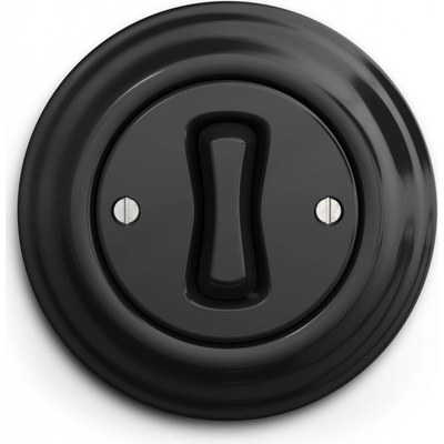 Kliklap jednoduchý kulatý Střídavý č. 6 Plný Temně černá C/V1/6/PLN