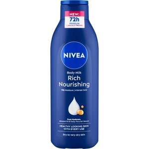 Nivea Body Milk Rich Подхранващо мляко за тяло за суха кожа 250 мл Лосион за тяло