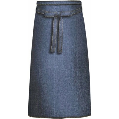 Link Kitchen Wear Kuchařská džínová zástěra se šněrováním modrý denim X989