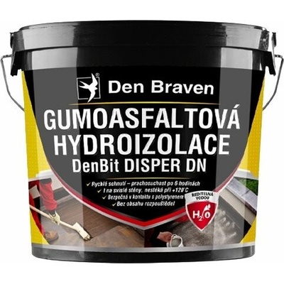 Den Braven Gumoasfaltová hydroizolace DenBit DISPER DN Typ: kbelík, Farba: černá, V balíku: 10 kg