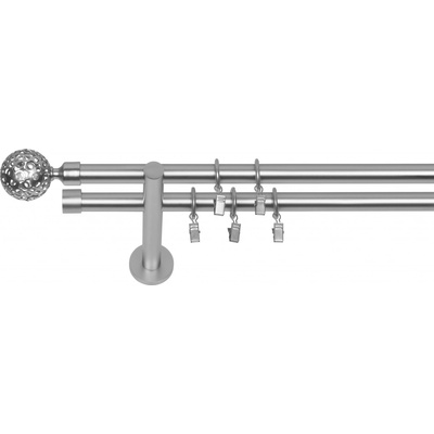 Dekodum Dvouřadá moderní garnýž Azur 19 mm matný chrom 180 cm