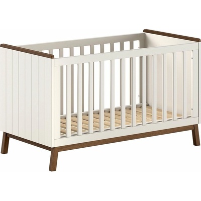 Vipack Béžová postieľka z borovicového dreva s odnímateľným bokom/s nastaviteľnou výškou 70x140 cm Sezane