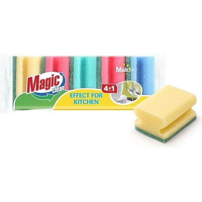Magic Clean Convoy World 5 бр. домакински кухненски гъби с канал и абразивна част Magic Clean (HSSF009) (HSSF009)