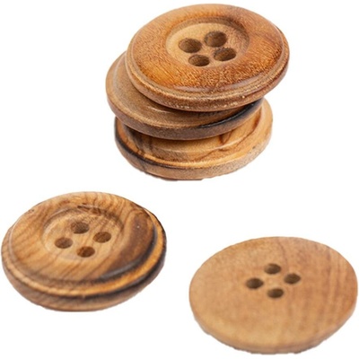 Dřevěný knoflík Drops kulatý Ø 20 mm oliva