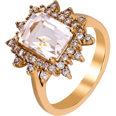 Zlaton Prsten žluté zlato křišťál s diamanty 000111912230