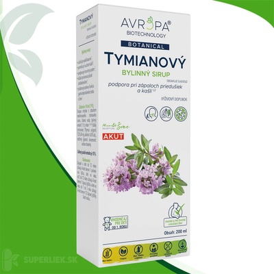Avropa Tymianový bylinný sirup 200 ml