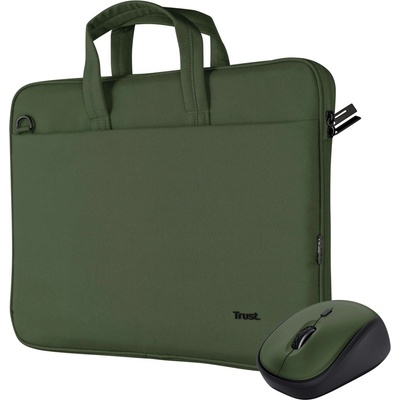 Trust set brašny s myší BOLOGNA, zelená - ECO friendly 24989