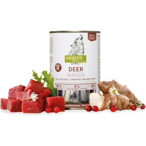isegrim консерва с еленско, земна ябълка, боровинки и билки 400gr