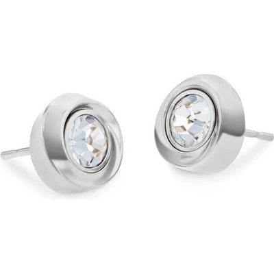 Calvin Klein Luxusné oceľové náušnice s kryštálmi Twisted Bezel Solitaire 35000771