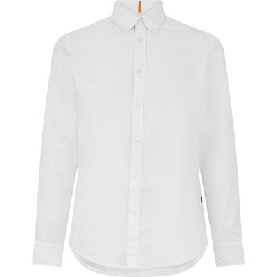 HUGO BOSS Men's Rickert Oxford Shirt Classic Style - White 100