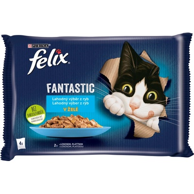 Felix Fantastic s lososem a platýsem v želé 4 x 85 g