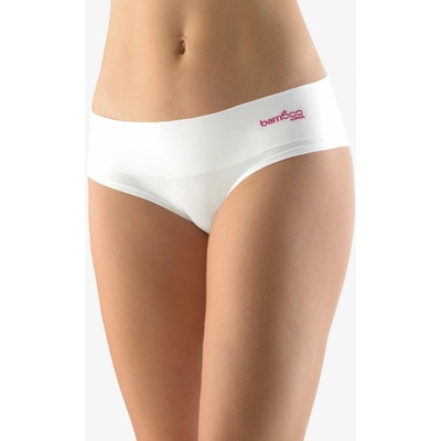 GINA dámské kalhotky francouzské bezešvé bokové jednobarevné Bamboo Cotton 04019P bílá višňová