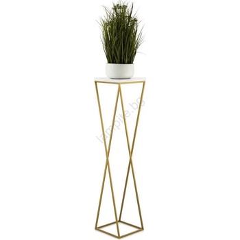Image 1 of HowHomely Стойка за цветя LOFT 100x24 см златист/бял (DD0324)