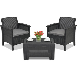 BICA Venezia Terrace 2 антрацит техно ратан комплект Bica (BCVENTERANT)