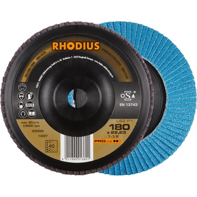 RHODIUS Lamelový brusný kotouč LSZ P1 180 x 22,23 P40 PROline 202559