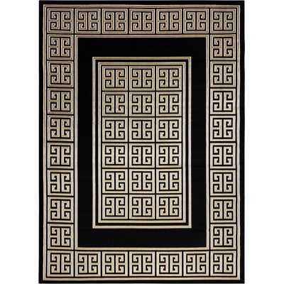 Dywany Łuszczów Gloss 6776 86 greek Black / gold Čierna