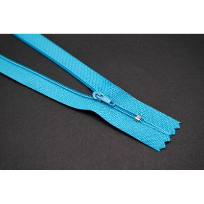 Nedeliteľný jemný plastový špirálový zips (veľkosť číslo 3) rôzne farby - dĺžka 12 cm - 60 cm 18 cm Tyrkysová