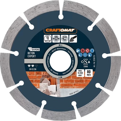 Craftomat Rezný kotúč diamantový 125 × 1,8 × 22,23 mm 6680003