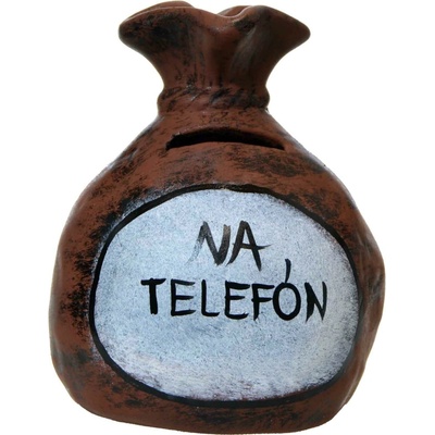 Pokladnička s nápisom - na telefón