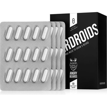 Angry Beards Хранителна добавка Beardroids - Витамини за растеж на брадата 60 бр (BR-BROIDS)