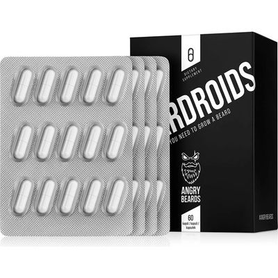 Angry Beards Хранителна добавка Beardroids - Витамини за растеж на брадата 60 бр (BR-BROIDS)