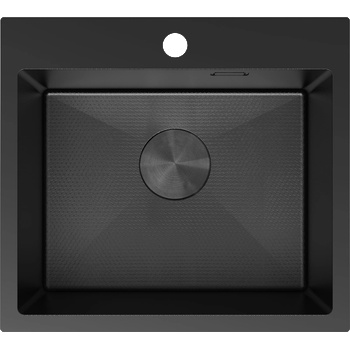 Mexen Solix кухненска мивка от неръждаема стомана с една камера 500 x 450 mm, черна HC - 6402501000-70HC (6402501000-70HC)