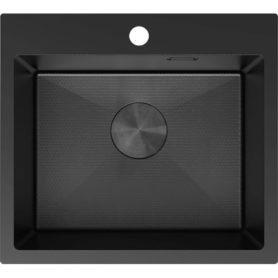 Mexen Solix кухненска мивка от неръждаема стомана с една камера 500 x 450 mm, черна HC - 6402501000-70HC (6402501000-70HC)