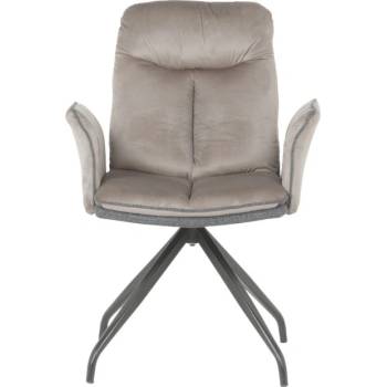 Carmen Трапезен стол Carmen MARLOW 2, до 120kg. , дамаска, прахово боядисана метална база, въртене на 360°, мишо сив (bt-3532397)