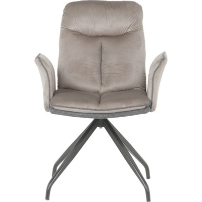 Carmen Трапезен стол Carmen MARLOW 2, до 120kg. , дамаска, прахово боядисана метална база, въртене на 360°, мишо сив (bt-3532397)