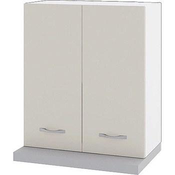 ИРИМ Горен шкаф с две врати за вграден аспиратор Сити БС-13 бяло гладко / сатен 60 см