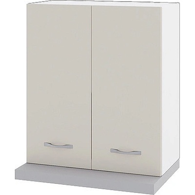 Горен шкаф с две врати за вграден аспиратор Сити БС-13 бяло гладко / сатен 60 см