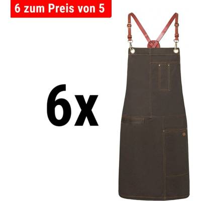 G.Gastro 6 ks Karlowsky Zástěra s laclem Urban X-Style čokoládová D9785872
