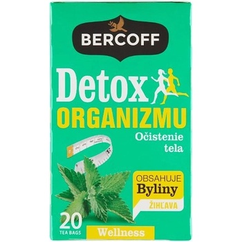 Bercoff Detox organizmu zmes bylín zeleného a čierneho čaju žihľava 20 x 1,5 g